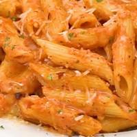 Penne Alla Vodka · Pasta Of Your Choice With Homemade Pink Cream Sauce With Prosciutto