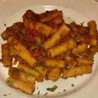 Rigatoni Alla Bolognese · With our homemade meat sauce.