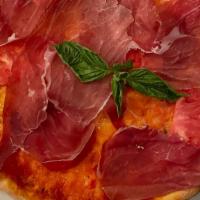 Di Fabio · Tomato, mozzarella, prosciutto di Parma & chopped tomatoes.
