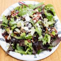 Roasted Beet Salad · Mixed Greens with roasted beets, apples, candied walnuts, dried cranberries, feta cheese wit...