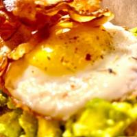 Avocado Open Toast (Egg&Bacon & Tomato) Specialty · Sliced fresh avocado, fried egg, crispy bacon,  and tomato on the buttered multi grain- whol...