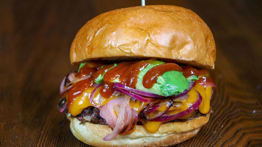Black Bean Burger · The Nature's grill original! Our house made black bean veggie patty topped with cheddar, BBQ sauce, sauteed red onions and avocado.