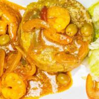 Mofongo & Creole Shrimp · Made with choice of plantains, cassava or yucca.