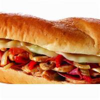 Chicken Bomb (1Lb) · Freshly grilled Chicken Breast, Grilled Onions, Bell Peppers and Mushrooms, Genoa Salami,  C...