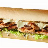 Double Peppercorn Chicken (1Lb) · Mushrooms, Black Peppers, Cracked Peppercorn Dressing, Lettuce & American Cheese.