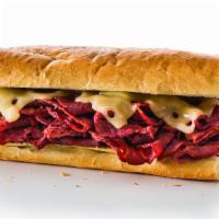 Pastrami & Swiss (Medium) · New York deli - style Pastrami topped with melted Swiss Cheese.