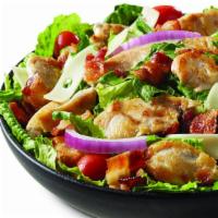 Chicken Cobb Blt Salad · Hot Grilled Chicken Breast, Bacon, Swiss cheese, Crisp Romaine Lettuce, Tomatoes, Red onions...