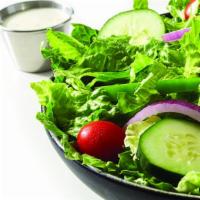 Garden Salad · Crisp Romaine Lettuce, Onions, Tomatoes, Cucumbers and Green Peppers.