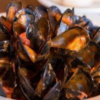 Mussels Marinara · sauteed in garlic, white wine, butter, and basil, also available w/marinara sauce