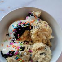 Ooey Gooey Cookie Dough Dream · Original Chocolate Chunk Cookie Dough Smothered in Hot Fudge, Creamy Marshmallow Sauce and R...