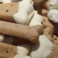 Dty Fro-Yo Dipped Dog Treats · Doggie Biscuits Dipped In Our Yogurt Cream