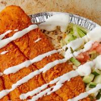 Fried Fish Over Rice  · please tell us in special instructions your choice of 
sauce ( white - hot - barbecue )
sala...