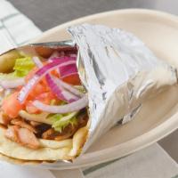 Chicken Gyro · with Lettuce, Tomato, Onion & Tzatziki in Warm Pita