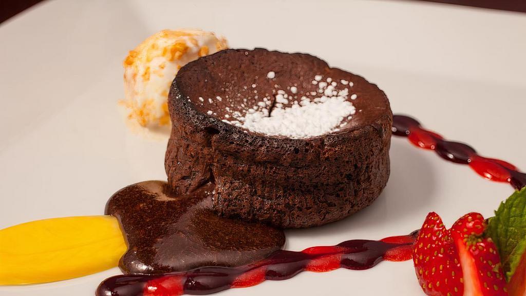 Chocolate Lava Cake · Comes with a scoop of vanilla ice cream