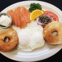 Lox & Eggs · Smoked salmon, 2 eggs, toast and home fries