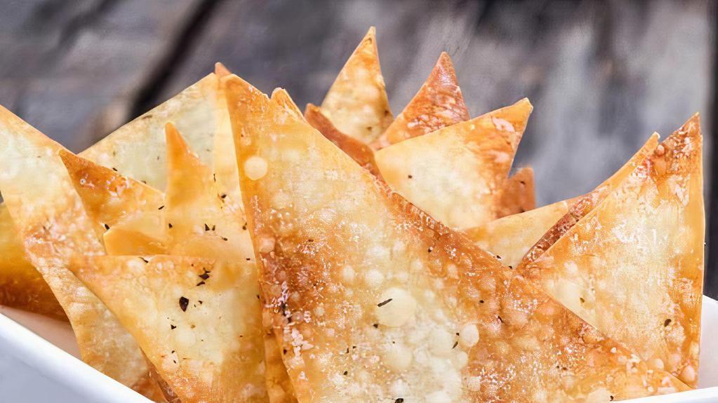 Wonton Chips · Crispy wonton chips as a perfect light snack with any meal or dip.