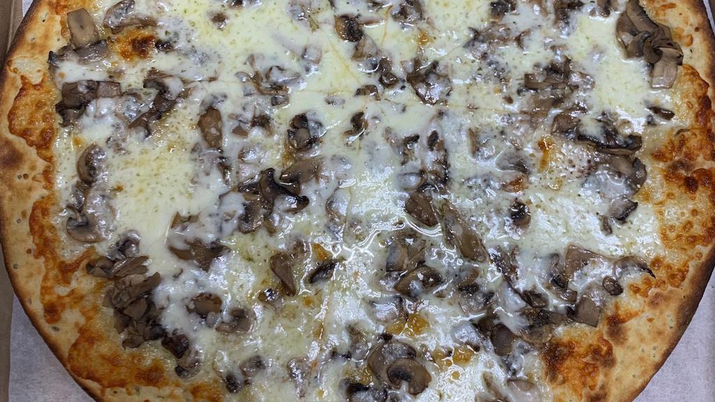 Black Truffle & Mushrooms (Tartufo) Pizza · Mozzarella, mushrooms, truffle oil.