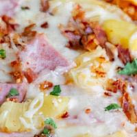 Hawaiian Pizza · Mozzarella, brie, ham and grilled pineapple.
