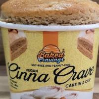 Two Vegan Cinna Crave Cake In A Cup 8Oz · Oh my, vegan never tasted this good.  Love the taste of cinnamon?  Well, this treat will bec...