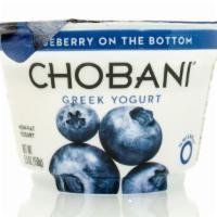 Blueberry Chobani Greek Yogurt · Delicious Blueberry flavored Greek yogurt.