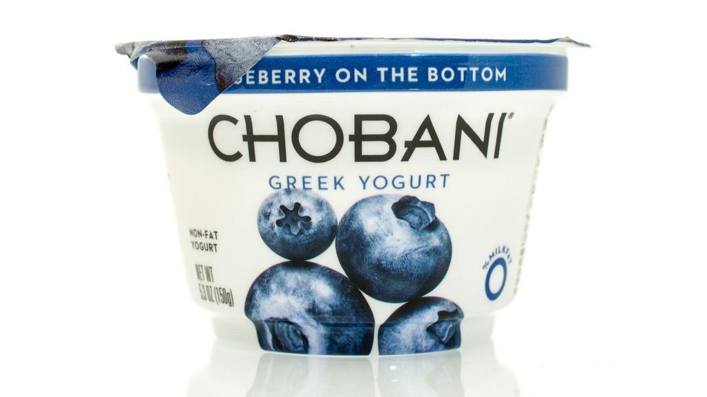 Blueberry Chobani Greek Yogurt · Delicious Blueberry flavored Greek yogurt.