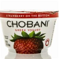 Strawberry Chobani Greek Yogurt · Delicious Strawberry flavored Greek yogurt.