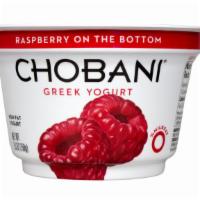 Raspberry Chobani Greek Yogurt · Delicious Raspberry flavored Greek yogurt.