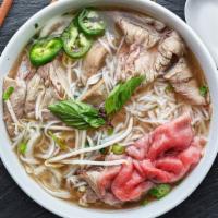 Classic Pho Noodle Soup · Choices of Beef.  with rice noodles, served with beef broth, onions, scallions, and lemon, b...