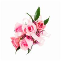 Pink Rose Corsage By Bloomnation · A classic pink corsage hand-tied in pink satin that compliments any outfit. A beautiful addi...