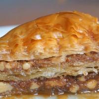 Baklava · Delicious pastry made of many layers of paper-thin dough with a filling of ground nuts, bake...