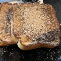 French Toast · Vegetarian. 3 thick slices of Texas toast dipped in in own nutmeg 'n cinnamon recipe, grille...