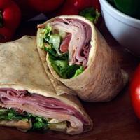 Earthquake · Ham, turkey, roast beef, lettuce, tomatoes, pepperjack, with your choice of honey mustard or...