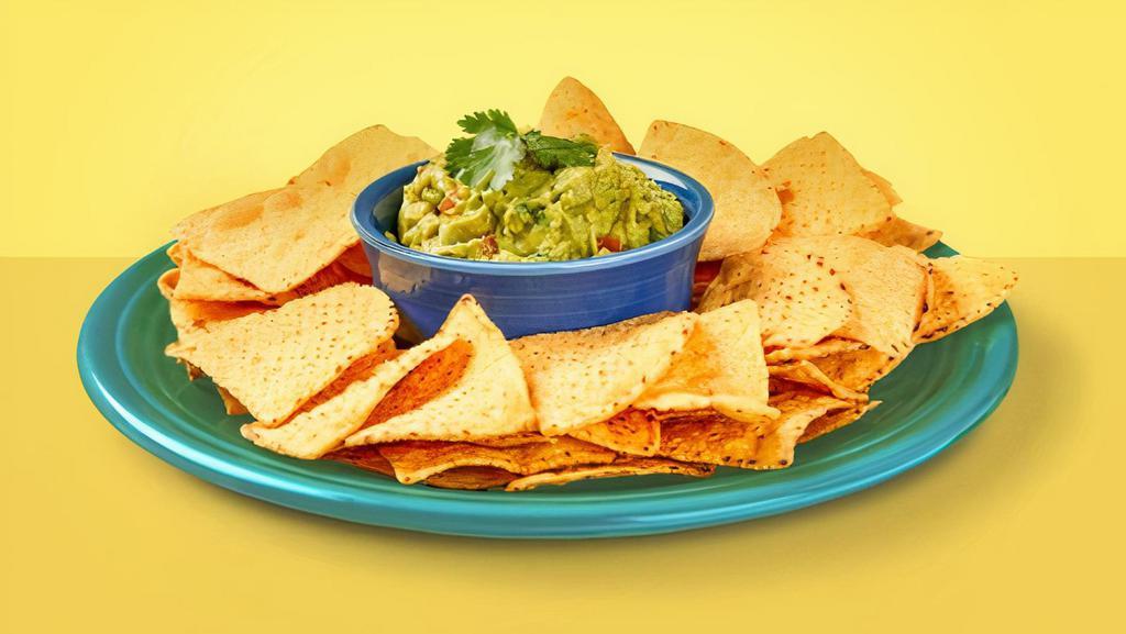 Guacamole & Chips · Corn tortilla chips and a side of guacamole