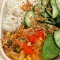 Nice And Spicy · Choice of Rice, Double Spicy Tuna, Jalapeno, Cilantro, Pineapple, Corn, Sweet Chili Sauce, S...