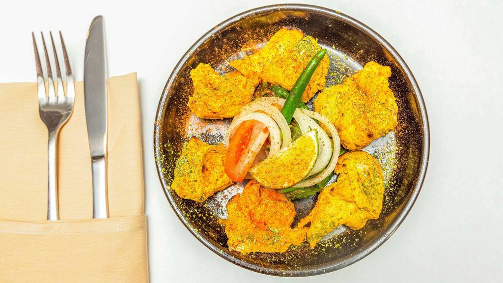 Achaari Murgh Tikka · Gluten-Free.  Succulent chunks of chicken marinated in pickle