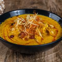 Murgh Zafrani Korma · Gluten Free. A mild spiced creamy curry of cashew sauce with dash of saffron.*Spicy*