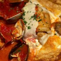 Hot Antipasto For 2 · Mozzarella carozza, eggplant rollentini, stuffed mushrooms, clams oreganata, mussels and shr...