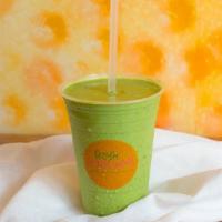 Collagen Glow Smoothie · 16oz. Banana, pistachio, collagen protein, coconut, kale, spinach, Medjool dates and coconut...