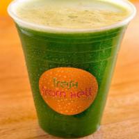 Liquid Salad Juice · Kale, spinach, parsley, celery and cucumber. Vegan. Vegetarian.