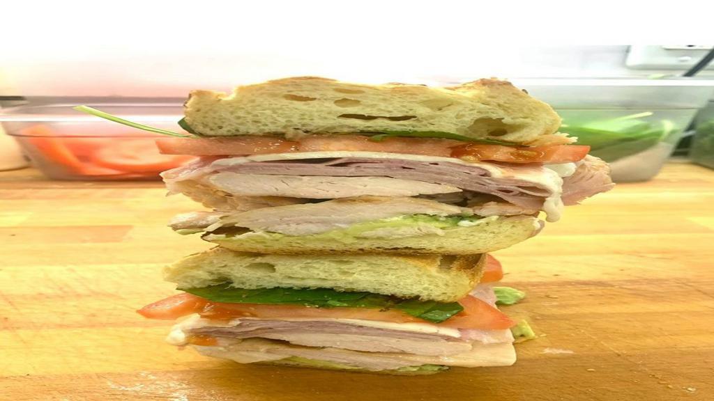 Grilled Chicken Sandwich · Prosciutto cotto, fresh mozzarella avocado, tomato and basil.