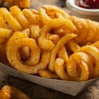 Curly Fries · A blend of salt and spice battered on a delicious curled potato.