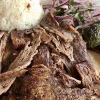 Gyro Lunch Special  · Gyro, lamb and beef cooked on a vertical spit and thin sliced. This specials are valid from ...