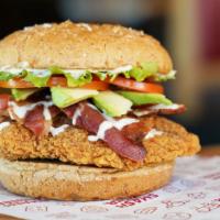 Crispy Avocado Bacon Club · Crispy chicken breast, fresh avocado, applewood smoked bacon, lettuce, tomato, ranch dressin...