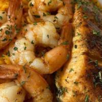 Salmon And Shrimp With Rice · 