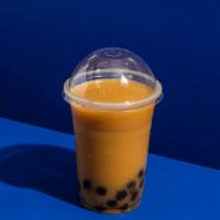 Mango Earl Grey Milk Bubble Tea  . · Mango early grey milk tea  with tapioca pearls. Made with oat milk.