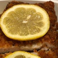 Lemon Chicken · Lightly breaded white meat chicken deep fried to crispy with special lemon sauce.