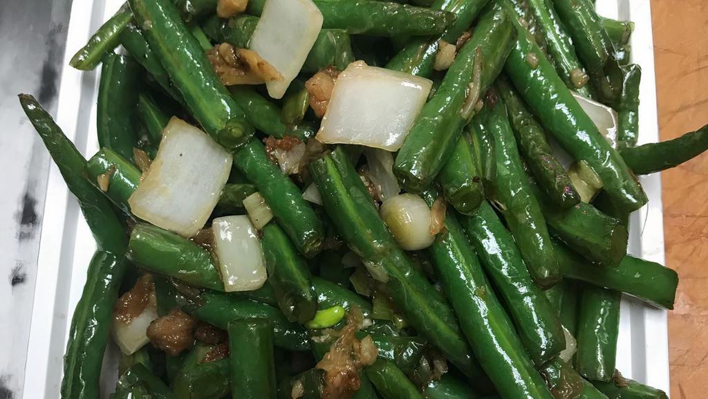 Dry Sauteed String Beans · Hot and spicy. With meat.