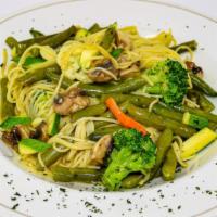 Capellini Primavera Ⓥ · Saut ed with fresh vegetables, garlic & olive oil