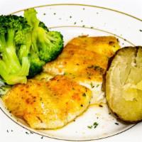 Broiled Filet Of Sole · With lemon butter sauce. Served with potatoes & vegetables