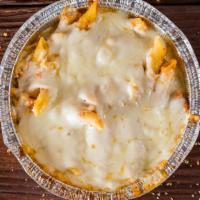 Baked Ziti · Prepared in our Nova fresh tomato sauce and ricotta cheese, topped with Mozzarella cheese.